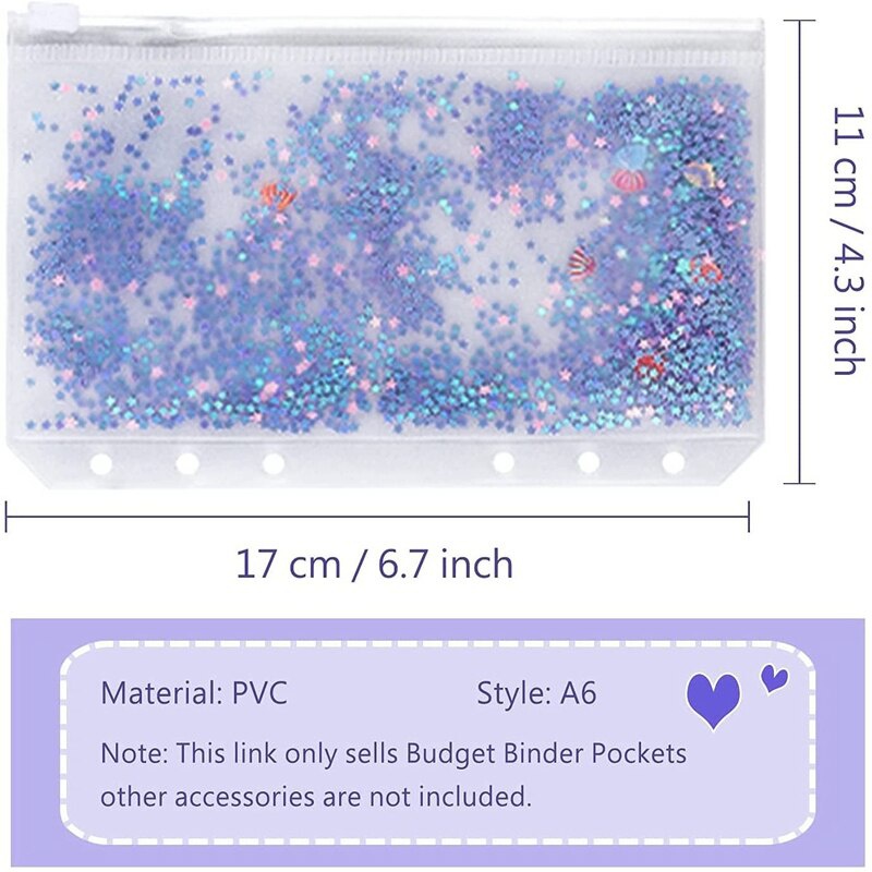 Phong Bì PVC A6 Kèm 6 Vòng Khóa Kéo Có Thể Nạp Lại