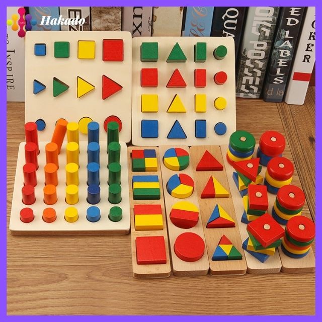 Đồ Chơi Gỗ,Bộ Giáo Cụ Montessori 8 Bài Tập Kỹ Năng Cho Bé