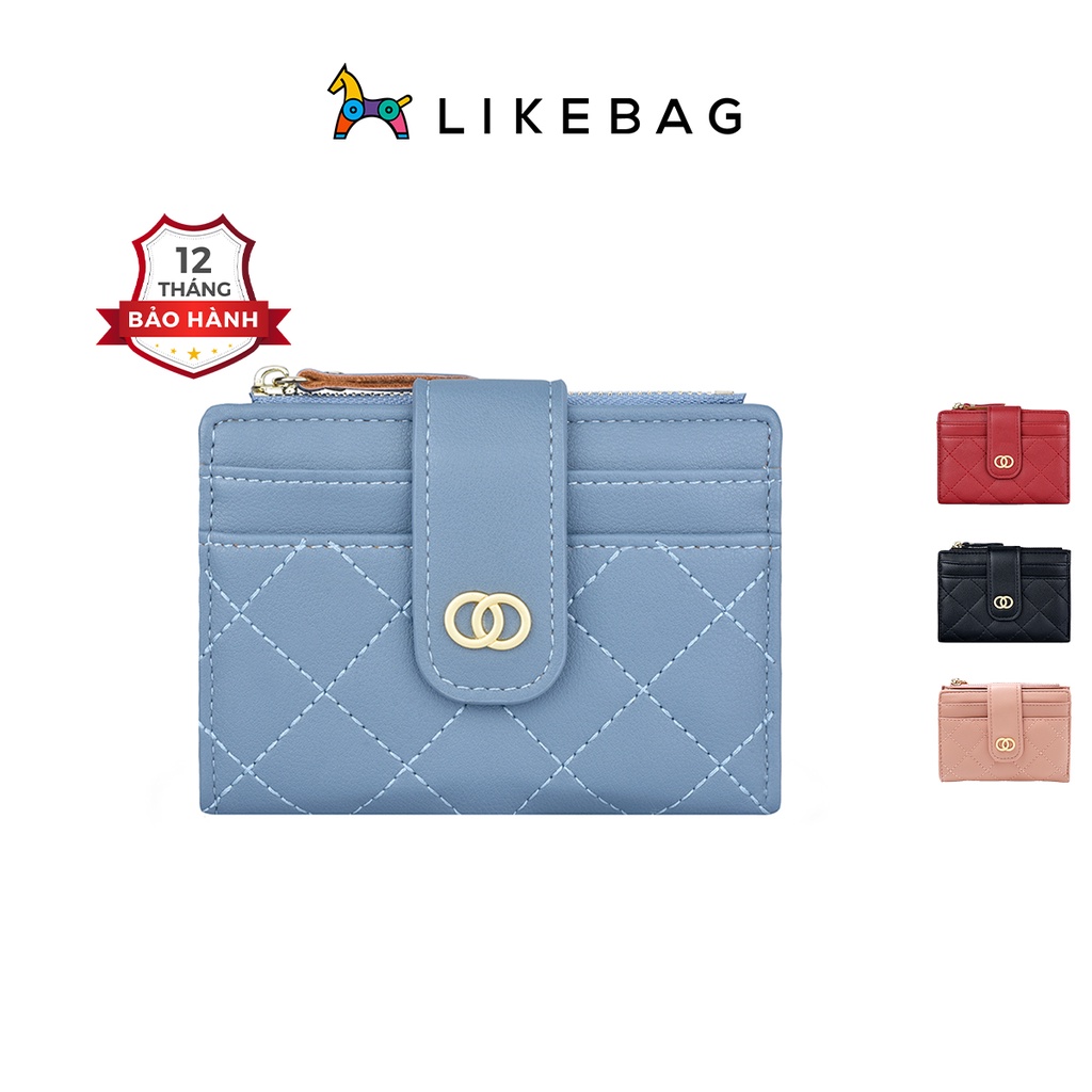 Ví nữ mini cầm tay LIKEBAG họa tiết da chéo nổi T2602-113 - LIBAGI