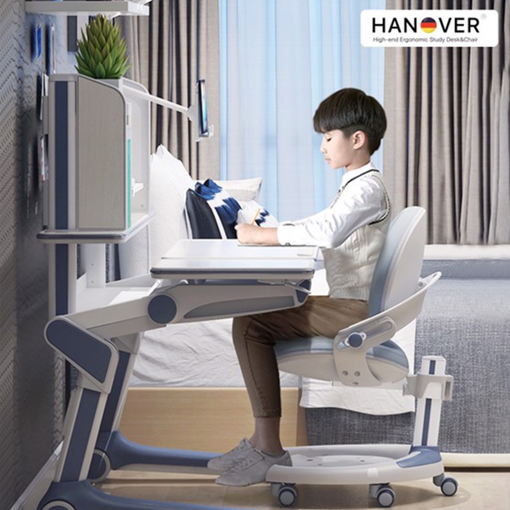 Bộ Bàn Ghế Học Sinh Thông Minh Chống Gù Chống Cận Hanover D11 Pro Royal - C02 - Chính Hãng D'ergo