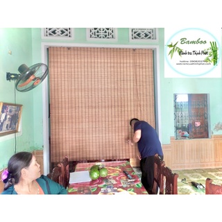 Mành sáo tre che bàn thờ, rèm sáo tre trúc che bàn thờ. Cung cấp mành tre trang trí.