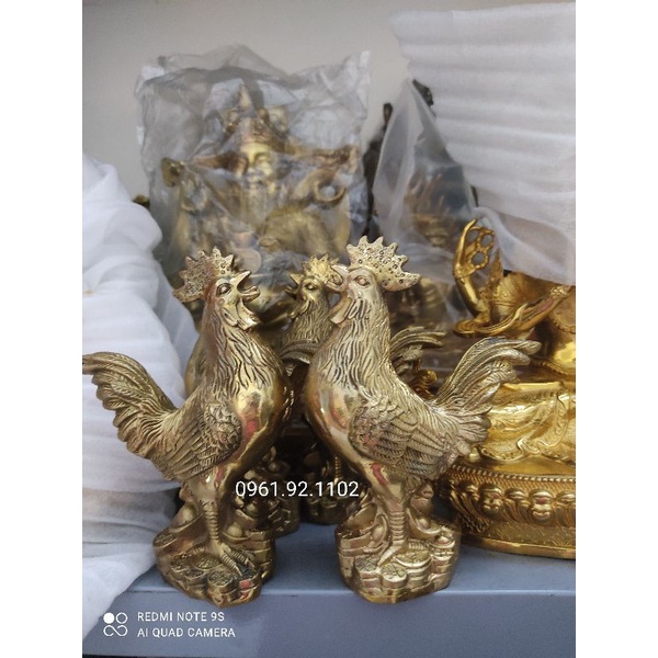 Tượng gà trống bằng đồng nguyên chất con giáp gà dậu hàng y hình shop chup