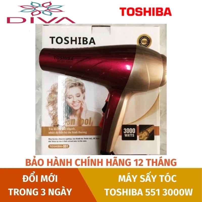 Máy sấy tạo kiểu tóc HOT 2021 [CÔNG SUẤT LỚN] Máy sấy tóc Toshiba 551 3000W