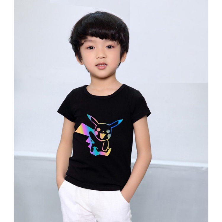 Áo Thun Trẻ Em Phản Quang Pikachu LALASEA - Thời trang trẻ em 3-12 tuổi Cân nặng 6-35kg - SKU300521067
