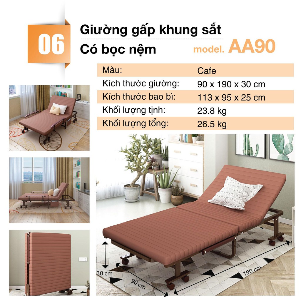 Giường Nệm Xếp Gọn Thành ghế SOFA Đa Năng Cao Cấp Hàn Quốc AA90 . Nhập khẩu nguyên chiếc. Bảo hành 24 tháng