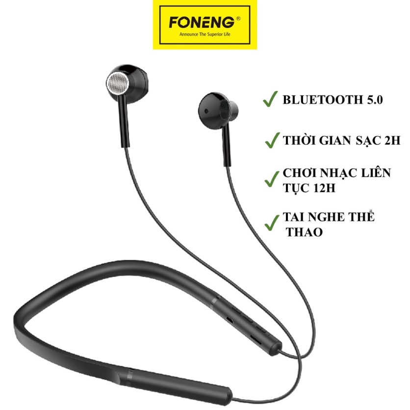 Tai nghe FONENG Bluetooth Thể Thao BL30 Chính hãng BH 12 tháng Pin 12 giờ sử dụng