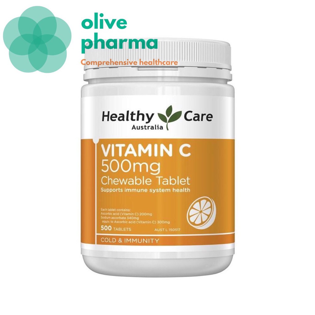 (Mẫu mới) Healthy Care Vitamin C Viên Nhai Ngậm 500mg 500 viên Úc | Thế Giới Skin Care