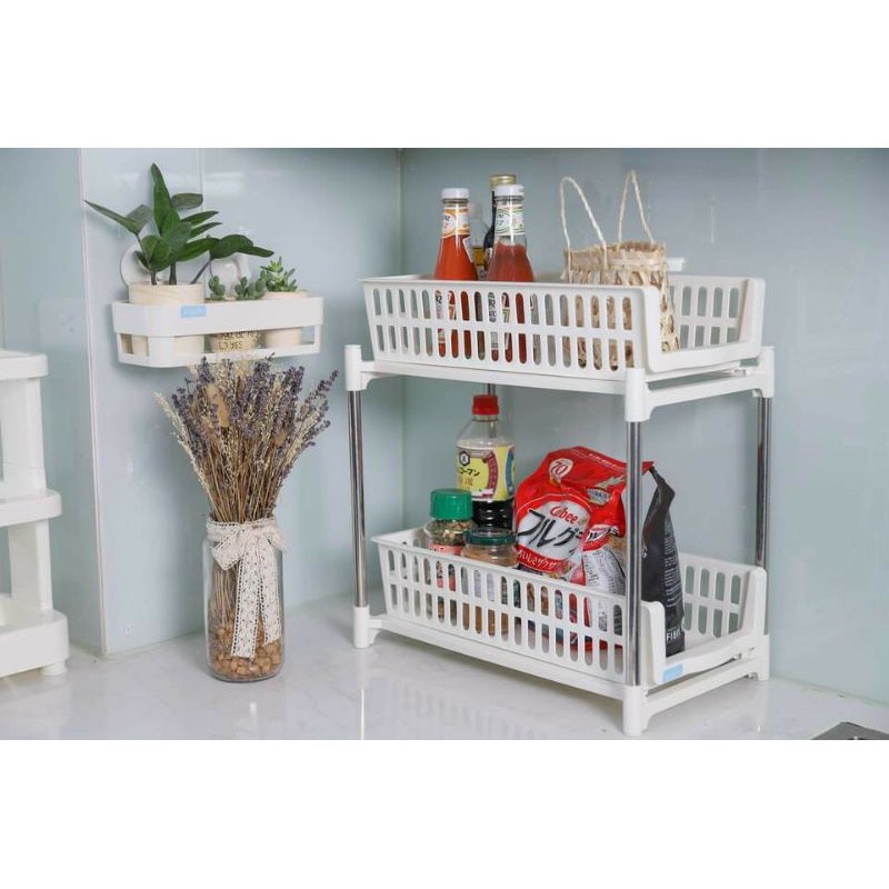 Kệ trượt 2 tầng Tokyo - nhựa cao cấp Inochi rất cứng cáp và chắc chắn