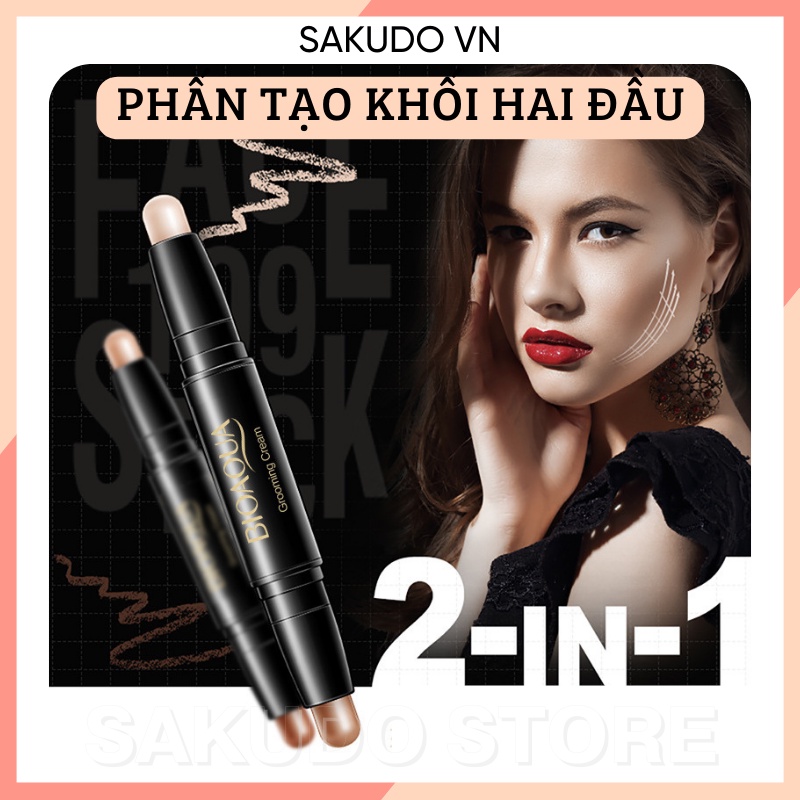 Phấn đánh khối dạng thỏi hai đầu, thỏi phấn bắt sáng tiện dụng lâu trôi SKDVN002