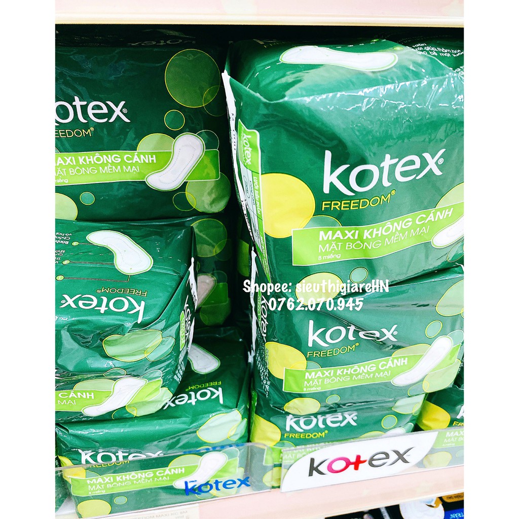 Băng Vệ Sinh Kotex Freedom Maxi Không Cánh 8 Miếng