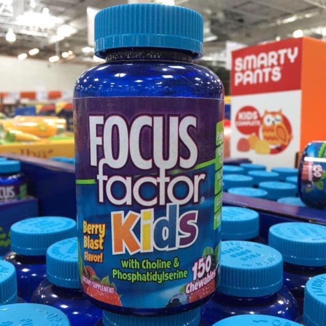Kẹo Trái Cây Focus Factor Kids 150 Viên Phát Triển Trí Nhớ cho Bé - Hàng Mỹ