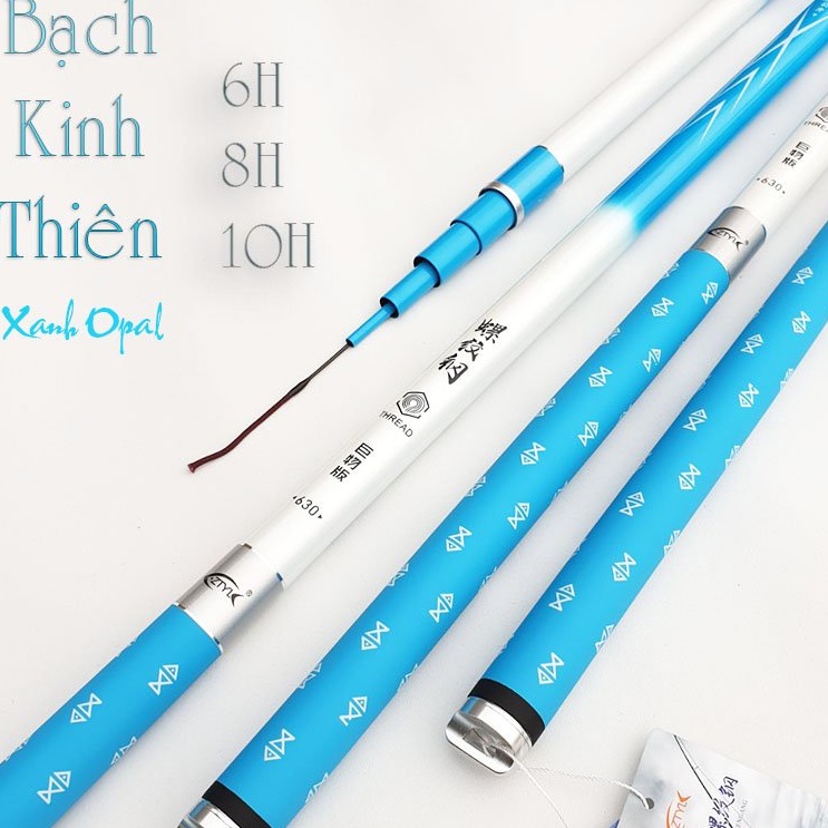Cần Câu Đài Câu Tay Carbon Cao Cấp Bạch Kinh Thiên 6H-8H Phiên Bản Màu Xanh Opal