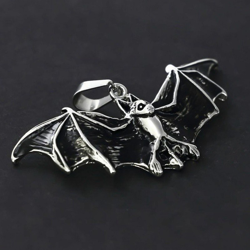 Dây chuyền mặt hình dơi đen phong cách Hip Hop thời trang độc đáo