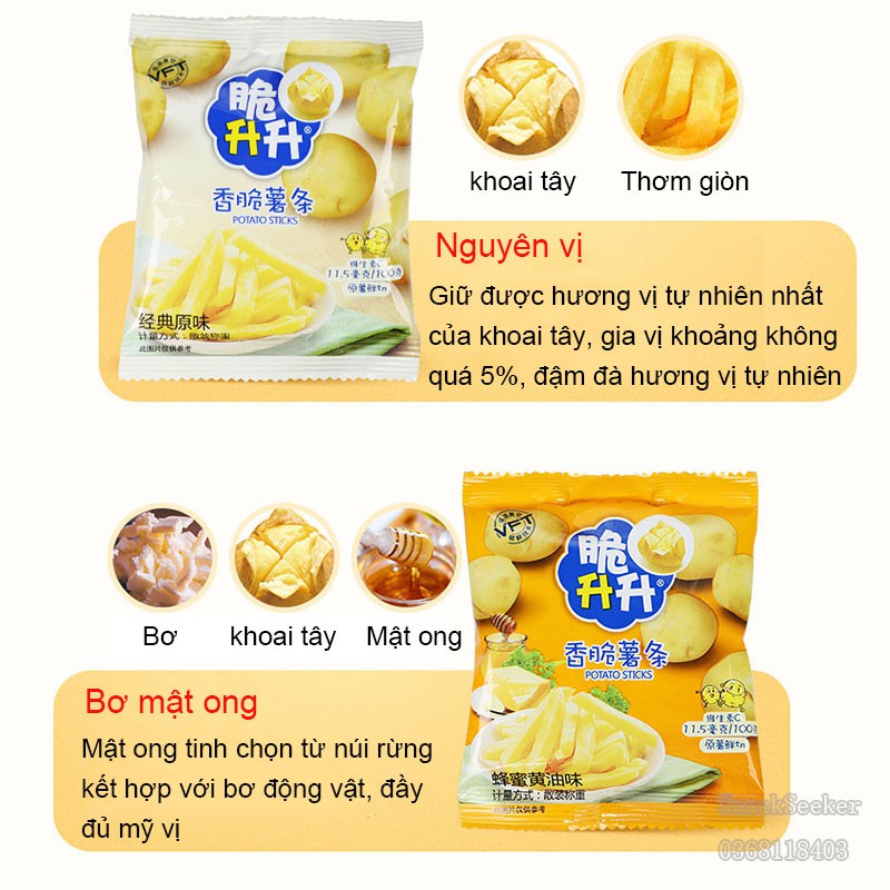 [FREESHIP 99K TOÀN QUỐC] SNACK KHOAI TÂY CHIÊN GIÒN VỊ BƠ MẬT ONG SIÊU NGON túi 22gr- SNACKSEEKER - Đồ Ăn Vặt