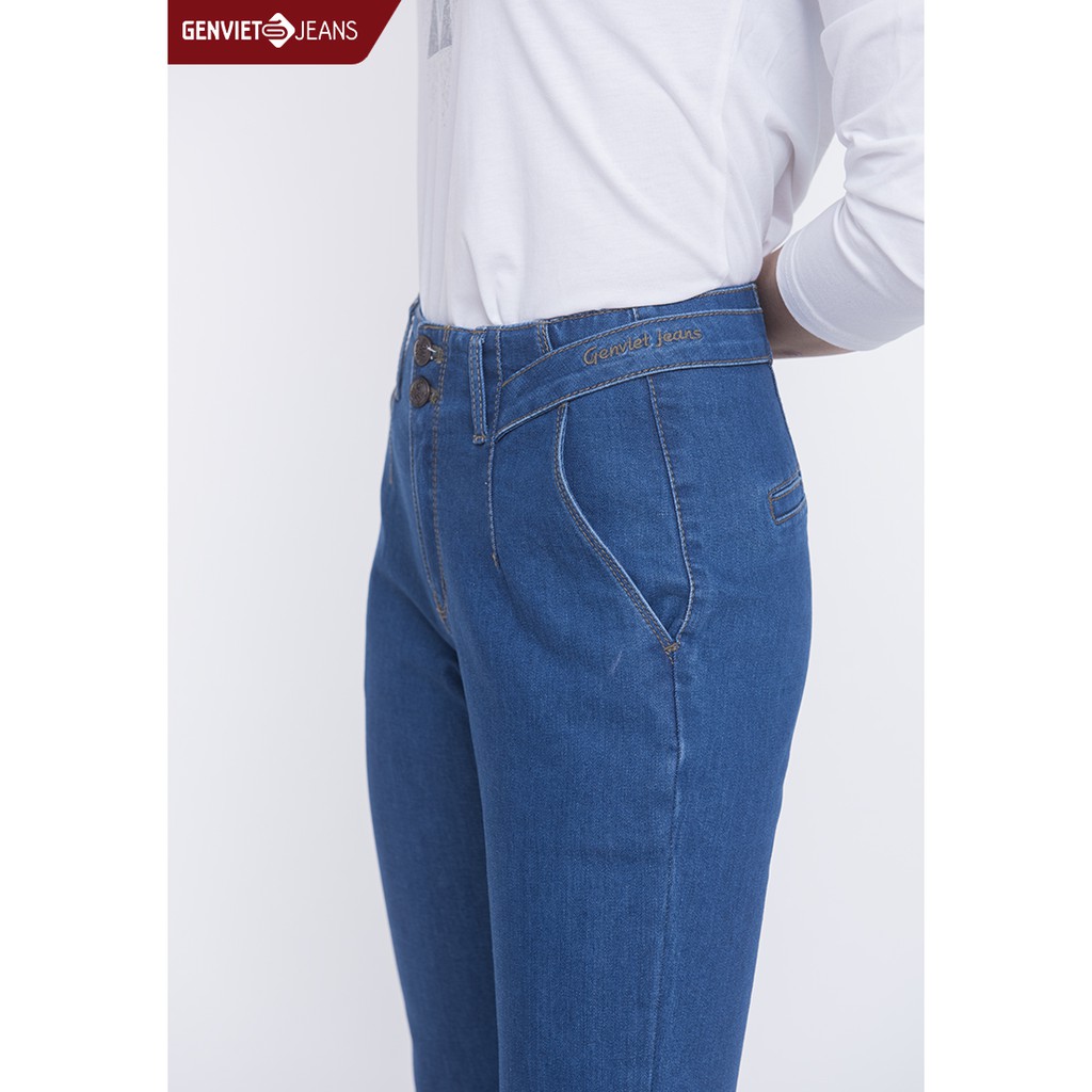 [Mã FAMALLT5 giảm 15% đơn 150k] Quần dài jeans nữ DQ107J766 GENVIET