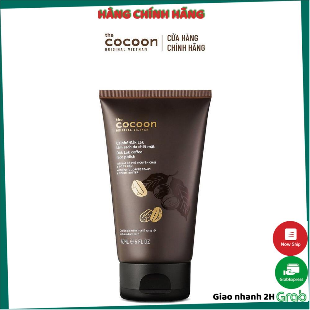 Tẩy da chết mặt cà phê Đắk Lắk Cocoon cho làn da mềm mại &amp; rạng rỡ 150ml