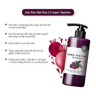 Sữa rửa mặt thải độc rau củ Super Vegitoks