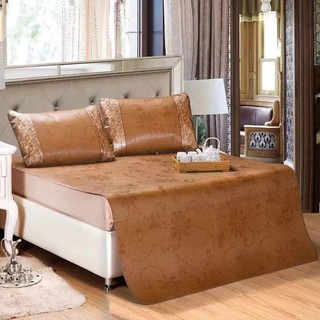 CHIẾU ĐIỀU HÒA TRÚC MÂY ĐAN SEN KẾT HỢP SỢI TƠ VÀ LỤA CAO CẤP BO VIỀN CHẮC CHẮN 2 LỚP