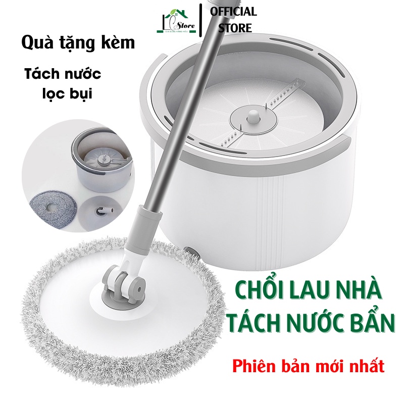 Chổi Lau Nhà Thông Minh Tách nước và Lọc Bụi Bẩn Xoay 360 độ lau mọi ngóc ngách trong nhà, Chổi lau nhà đa năng Lochi