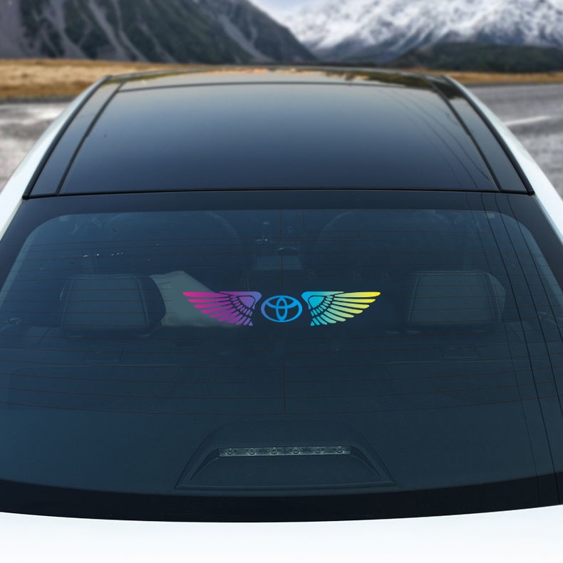 Cánh Nhãn dán xe Tia laze TOYOTA Xe hơi Trang trí đề can Kính chắn gió phía sau Biểu tượng Hình dán