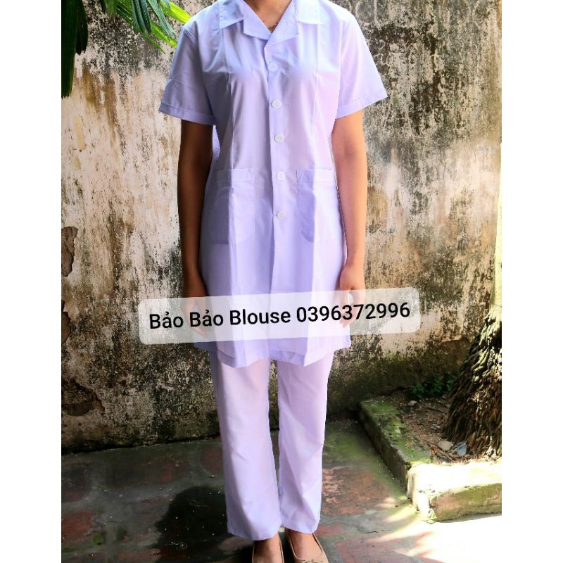 Bộ quần áo blouse (blu) bác sĩ nam/nữ cộc tay (3 loại vải)