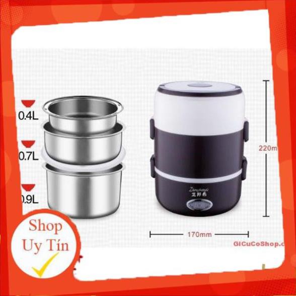 [Giá Sập Sàn] [Giảm Gía] Hộp Cơm Cắm Điện 3 Tầng, Giữ nhiệt, Hâm Nóng Nhanh Thức Ăn, Inox Vỏ Nhựa Chịu Nhiệt Tốt An Toàn | BigBuy360 - bigbuy360.vn