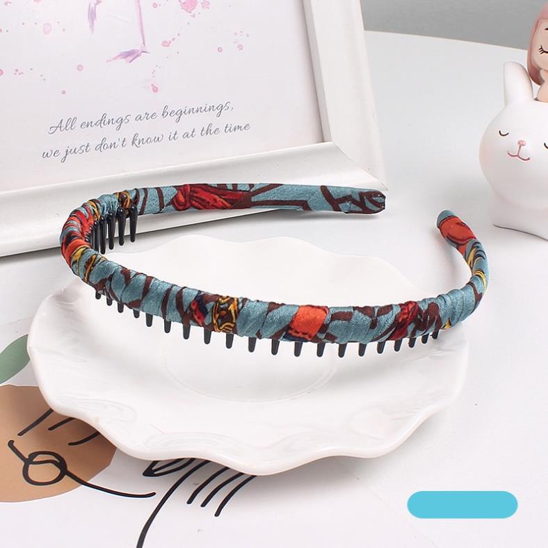 Băng đô cài tóc rửa mặt họa tiết thổ cẩm phong cách Retro Hàn Quốc BD08