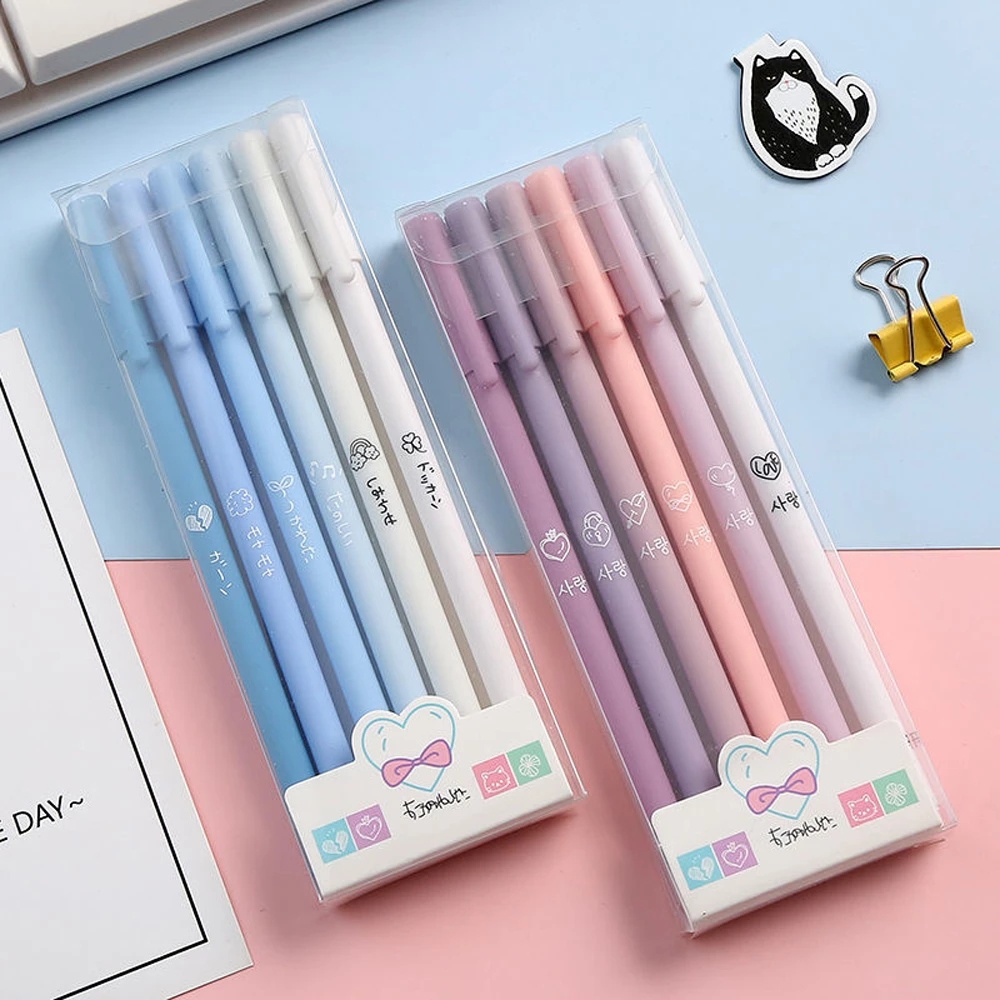 Set 6 Bút Mực Gel Thiết Kế Vỏ Sò Sang Trọng Tiện Dụng