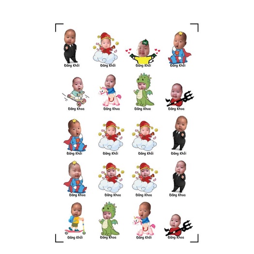 Sticker in tên bé Sticker in hình bé bền đẹp chống nước, rửa được máy tiệt trùng