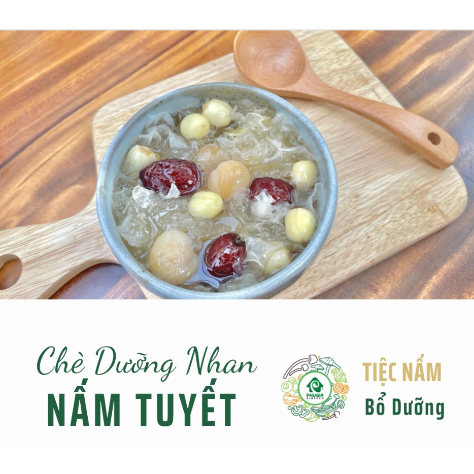 Nấm tuyết khô nấu chè dưỡng nhan/chè hạt sen/nấu súp - Nấm Phú Gia