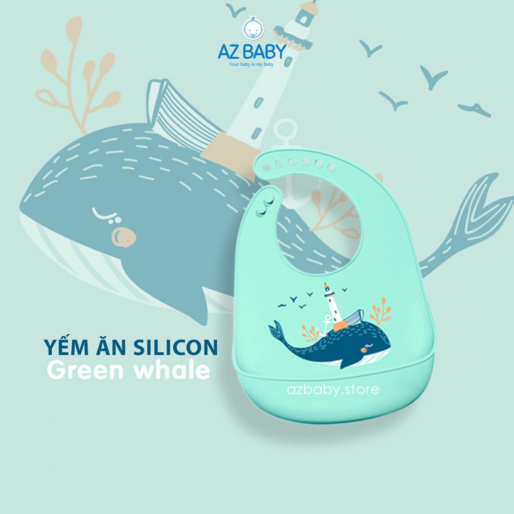 Yếm máng ăn dặm Silicon mềm mại cho bé AZ Baby - AD008