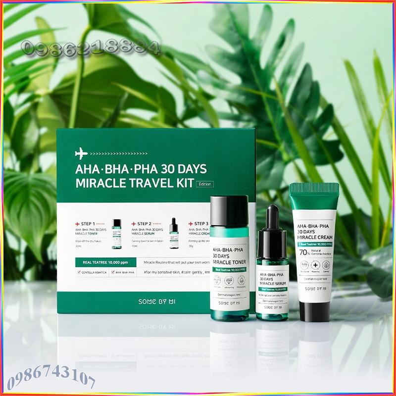 Set mini 3 món cho da mụn Some By Mi AHA- BHA-PHA 30 Days Miracle Travel Kit ATK3