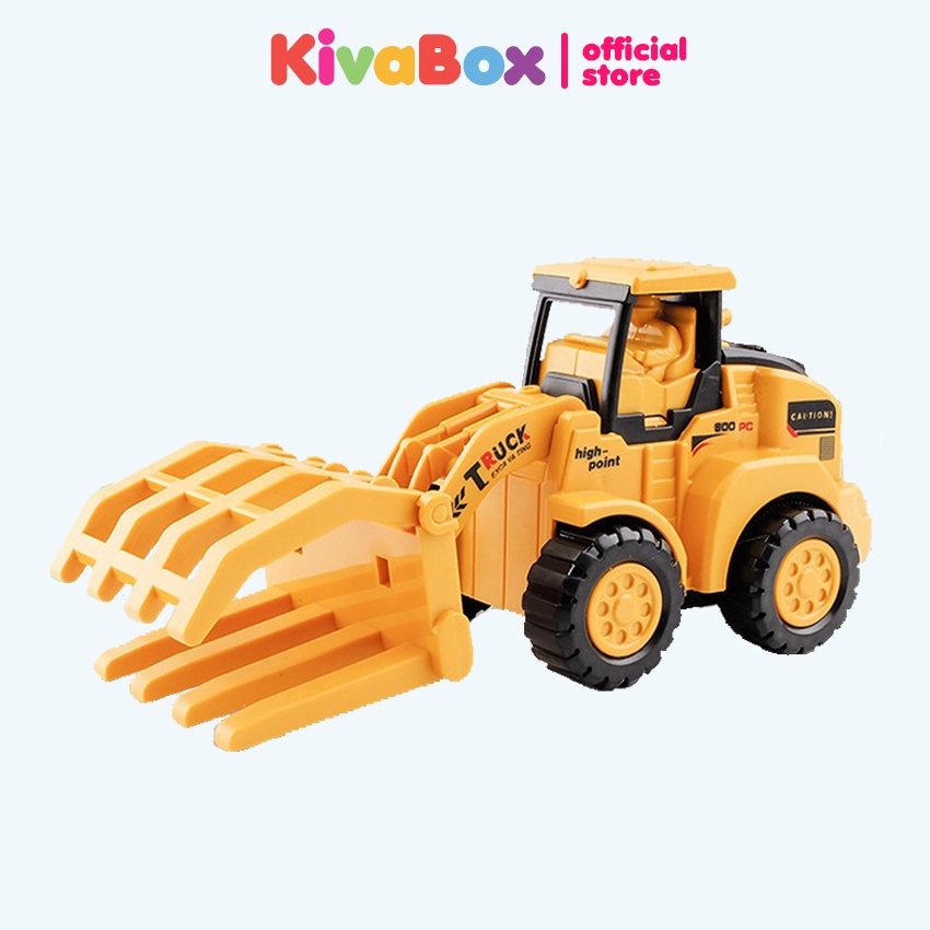 Bộ sưu tập 6 xe xây dựng Kivabox , máy xúc xe cẩu đồ chơi, xe đồ chơi, chất liệu nhựa ABS siêu bền và an toàn