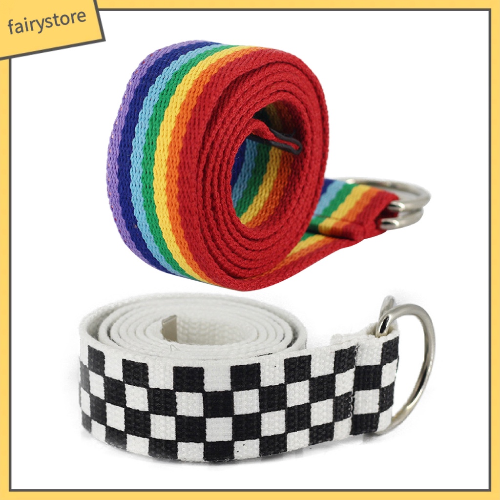 Thắt Lưng Vải Sọc Màu Cầu Vồng 130cm