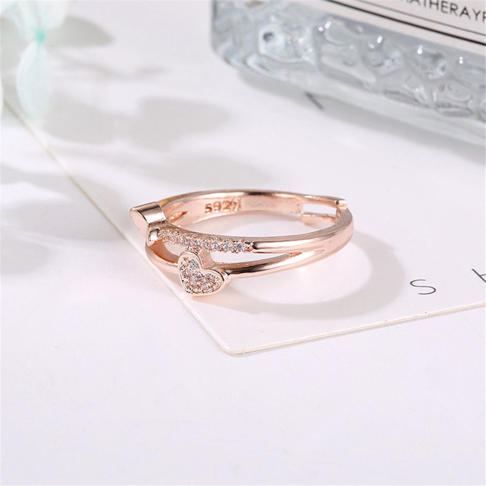 Nhẫn hở hình trái tim phong cách Hàn Quốc sang trọng thời trang cho nữ