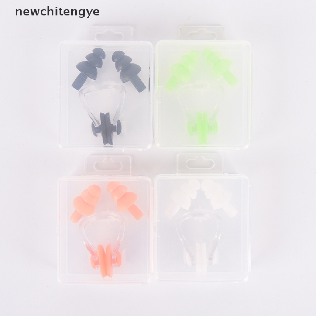 1 Bộ Kẹp Mũi + Nút Bịt Tai Bằng Silicon Mềm Chống Thấm Nước