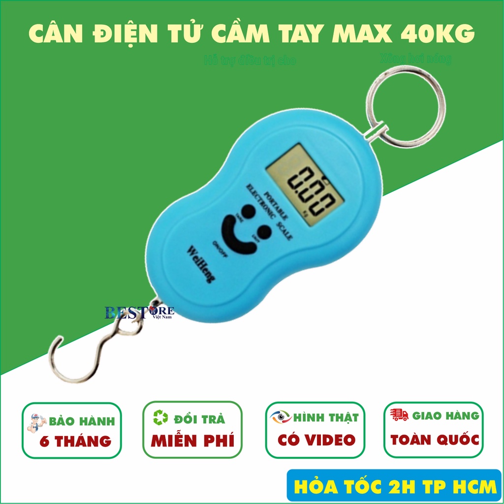 Cân Điện Tử Cầm Tay 40kg Xách Tay Mặt Cười Độ Chính Xác Cao