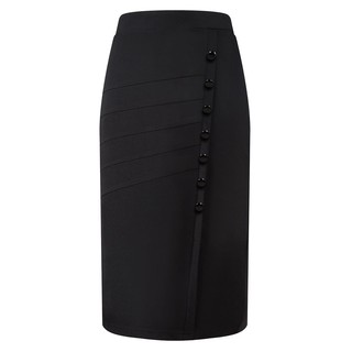 [CÓ SẴN - ẢNH THẬT] Chân váy bigsize suông bút chì công sở xẻ tà màu đen HM295 Thương hiệu Himistore