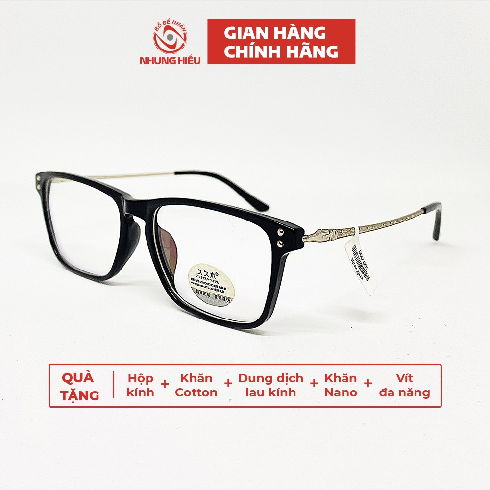 Gọng kính cận thời trang nam nữ NHUNG HIẾU OEM nhựa Acetate càng titan nhẹ không gỉ dáng chữ nhật