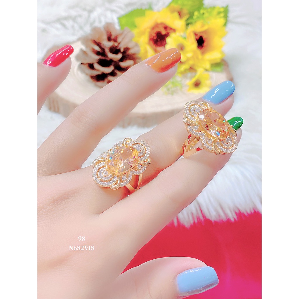 UHA - Nhẫn nữ UHA mạ vàng 18K đính đá CZ ( giá tốt nhất ) N682