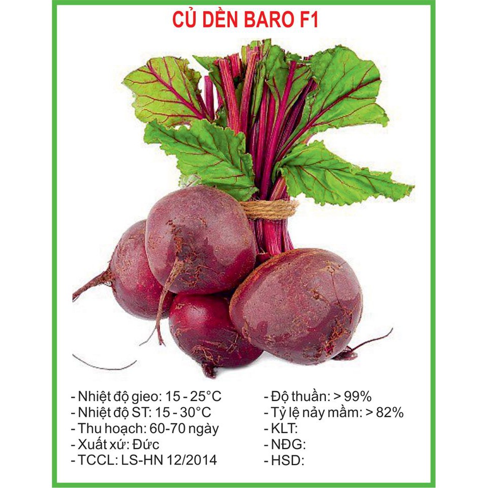 Hạt Giống Củ dền Baro 2 gram/gói