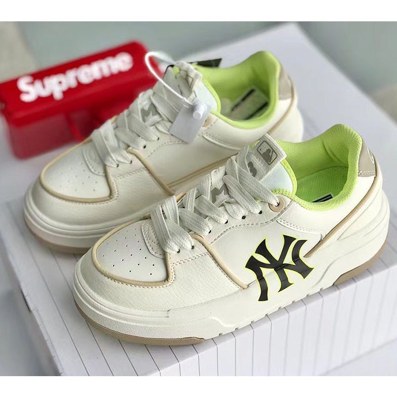 Giày MLB Chunky Liner White Black New York Yankees, Giày Thể Thao Nam Nữ MLB NY Đủ 3 Màu Đế Tăng Chiều Cao 5cm
