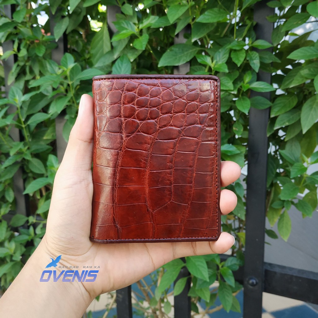Ví Da Cá Sấu Nam 2 Mặt Dáng Đứng Sang Trọng. Sản Phẩm Của Ovenis
