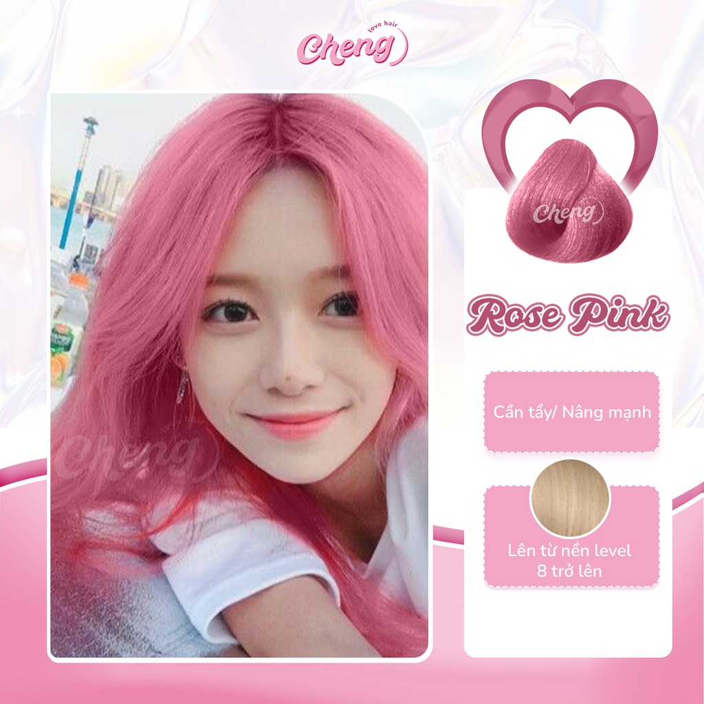 Thuốc nhuộm tóc ROSE PINK Chenglovehairs, Chenglovehair, Chengloveshair