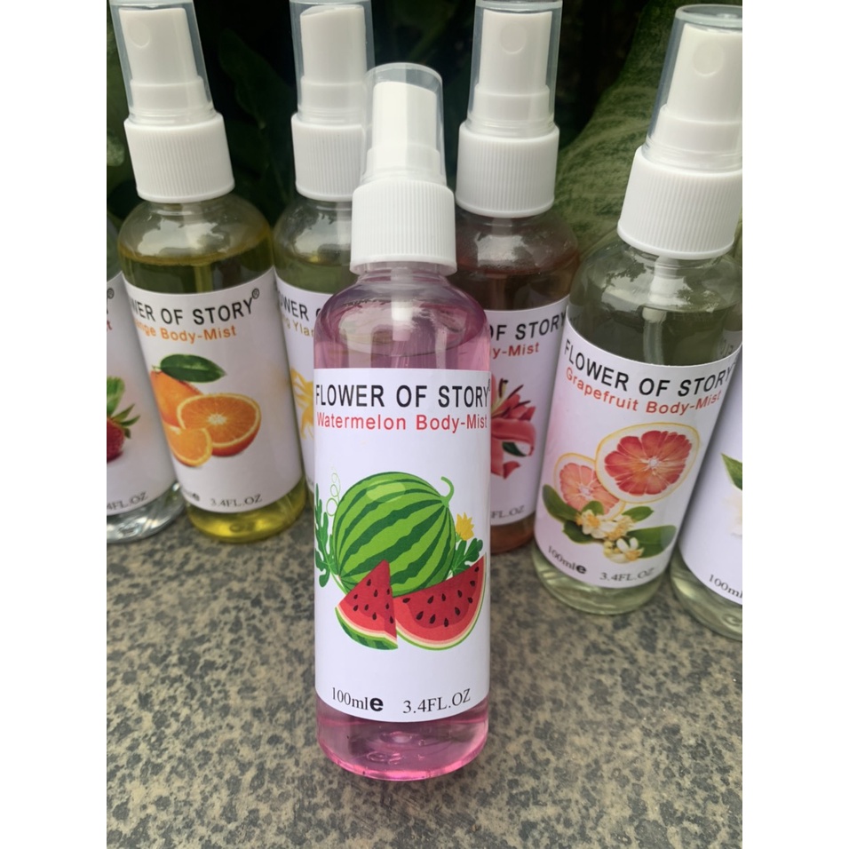 1chai  Xịt Thơm 2in1 Body Và Xịt Thơm Phòng Hương Hoa Quả Flower Of Story 100ml