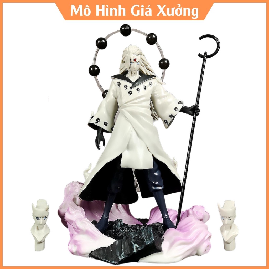 Mô hình Naruto Uchiha Madara cao 27cm siêu đẹp có 3 đầu thay thế , figure mô hình naruto , mô hình giá xưởng