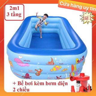Bể bơi 3 tầng 210cm tặng kèm bộ keo vá