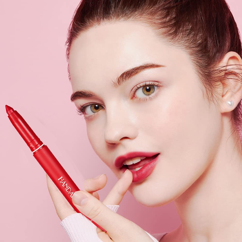 Son Môi Dạng Bút 6 Màu Nhung Lì Tự Nhiên Tùy Chọn Chống Nước Không Phai