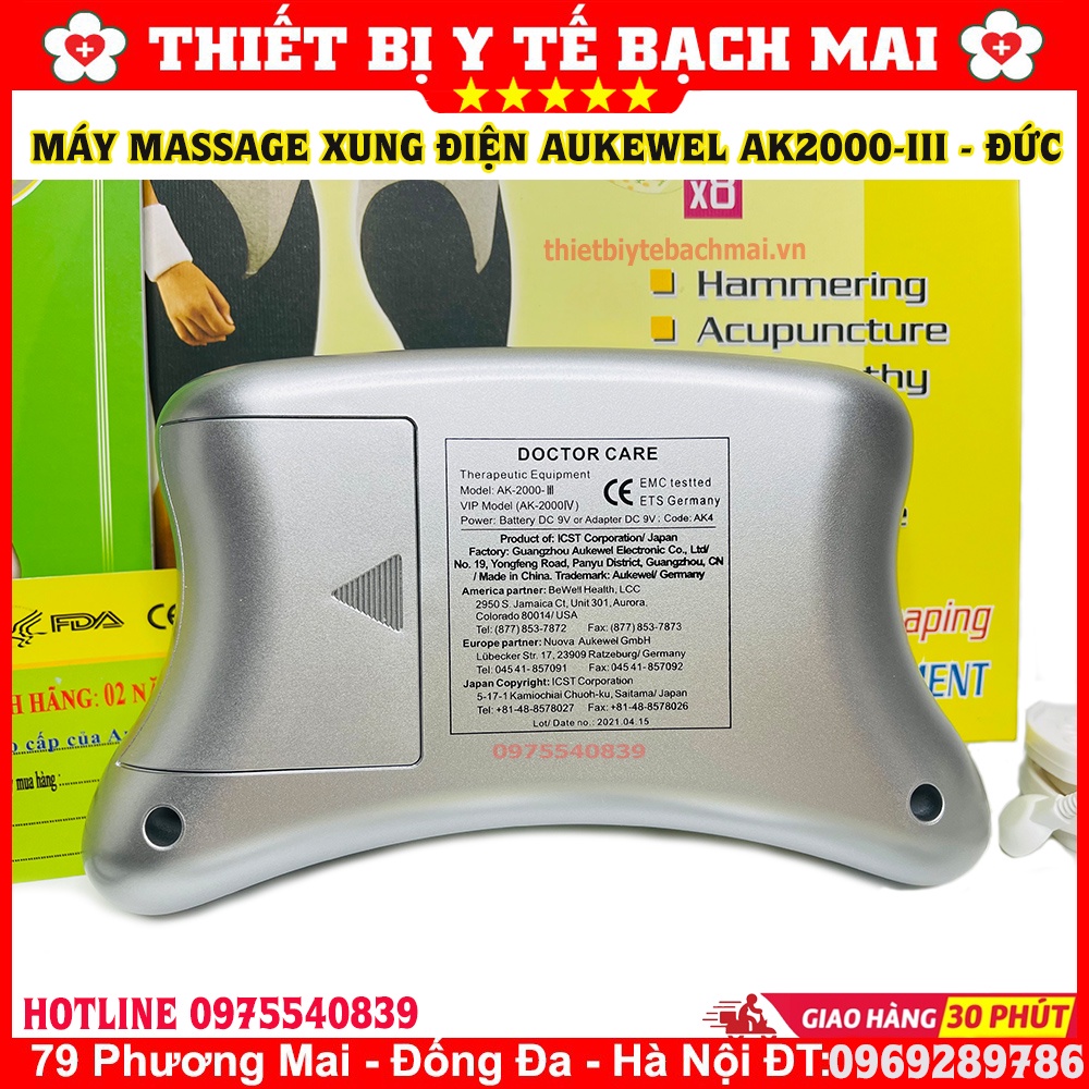 Máy Massage Xung Điện Trị Liệu 8 Miếng Dán AUKEWEL AK 2000-IV - Thương Hiệu Đức