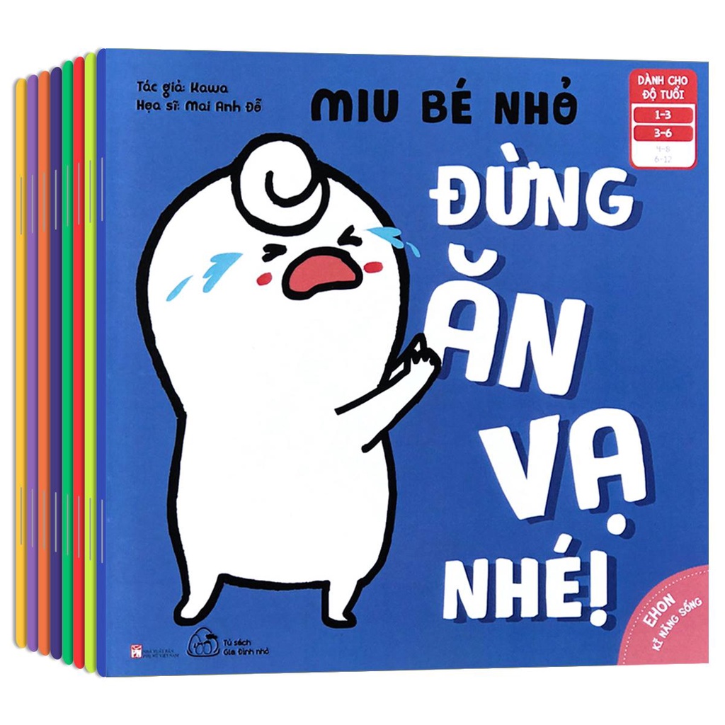 Sách-Ehon Kĩ Năng Sống-Miu Bé Nhỏ-Combo 8 quyển(1-6tuổi) Tặng Miu nhồi bông số lượng có hạn